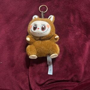Adorable Brown Plush Keychain for Small Pets